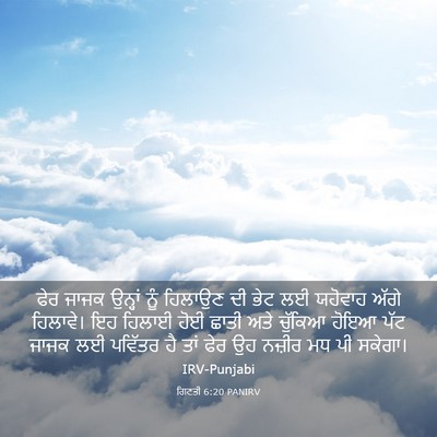 Picture 03 - ਗਿਣਤੀ 6:20 PANIRV - ਫੇਰ ਜਾਜਕ ਉਨ੍ਹਾਂ - Bible Verse Picture