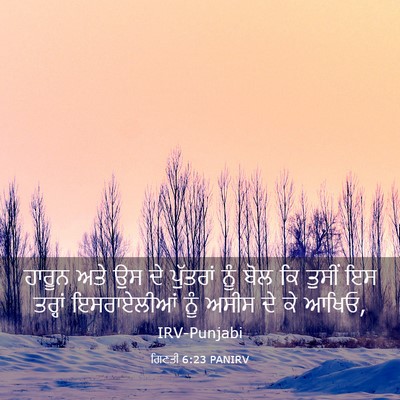 Picture 03 - ਗਿਣਤੀ 6:23 PANIRV - ਹਾਰੂਨ ਅਤੇ ਉਸ ਦੇ - Bible Verse Picture