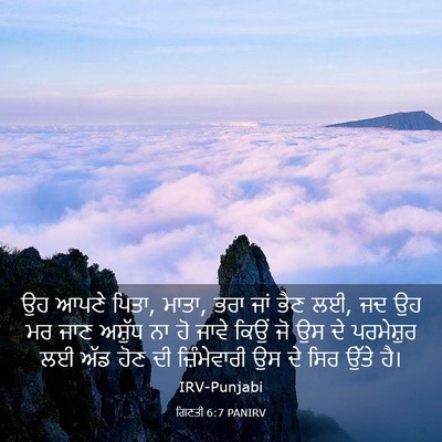 Picture 03 - ਗਿਣਤੀ 6:7 PANIRV - ਉਹ ਆਪਣੇ ਪਿਤਾ, ਮਾਤਾ, - Bible Verse Picture