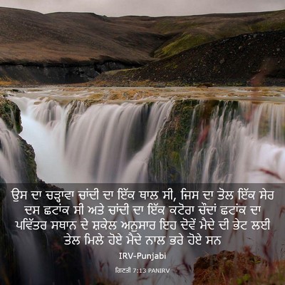 Picture 03 - ਗਿਣਤੀ 7:13 PANIRV - ਉਸ ਦਾ ਚੜ੍ਹਾਵਾ - Bible Verse Picture