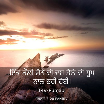 Picture 03 - ਗਿਣਤੀ 7:20 PANIRV - ਇੱਕ ਕੌਲੀ ਸੋਨੇ ਦੀ ਦਸ - Bible Verse Picture