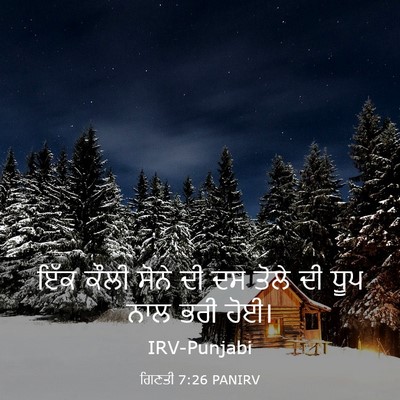 Picture 03 - ਗਿਣਤੀ 7:26 PANIRV - ਇੱਕ ਕੌਲੀ ਸੋਨੇ ਦੀ ਦਸ - Bible Verse Picture