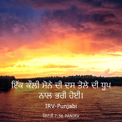Picture 03 - ਗਿਣਤੀ 7:56 PANIRV - ਇੱਕ ਕੌਲੀ ਸੋਨੇ ਦੀ ਦਸ - Bible Verse Picture