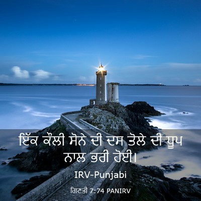 Picture 03 - ਗਿਣਤੀ 7:74 PANIRV - ਇੱਕ ਕੌਲੀ ਸੋਨੇ ਦੀ ਦਸ - Bible Verse Picture