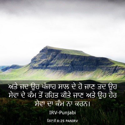 Picture 03 - ਗਿਣਤੀ 8:25 PANIRV - ਅਤੇ ਜਦ ਉਹ ਪੰਜਾਹ ਸਾਲ - Bible Verse Picture