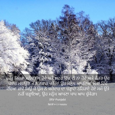 Picture 03 - ਗਿਣਤੀ 9:13 PANIRV - ਪਰੰਤੂ ਜਿਹੜਾ ਮਨੁੱਖ - Bible Verse Picture