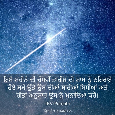 Picture 03 - ਗਿਣਤੀ 9:3 PANIRV - ਇਸੇ ਮਹੀਨੇ ਦੀ - Bible Verse Picture