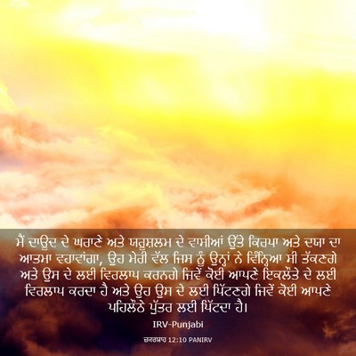 Picture 03 - ਜ਼ਕਰਯਾਹ 12:10 PANIRV - ਮੈਂ ਦਾਊਦ ਦੇ ਘਰਾਣੇ - Bible Verse Picture