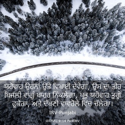 Picture 03 - ਜ਼ਕਰਯਾਹ 9:14 PANIRV - ਯਹੋਵਾਹ ਉਹਨਾਂ ਉੱਤੇ - Bible Verse Picture