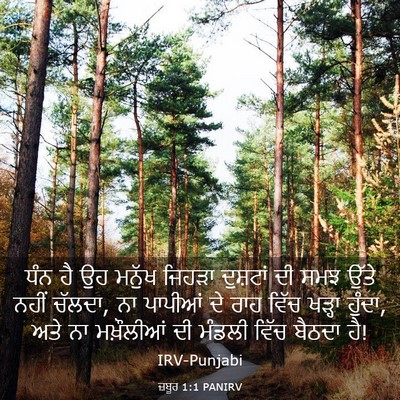 Picture 03 - ਜ਼ਬੂਰ 1:1 PANIRV - ਧੰਨ ਹੈ ਉਹ ਮਨੁੱਖ - Bible Verse Picture