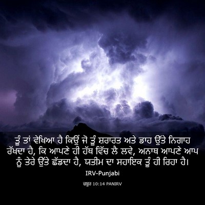 Picture 03 - ਜ਼ਬੂਰ 10:14 PANIRV - ਤੂੰ ਤਾਂ ਵੇਖਿਆ ਹੈ - Bible Verse Picture