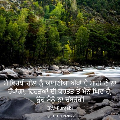 Picture 03 - ਜ਼ਬੂਰ 101:3 PANIRV - ਮੈਂ ਵਿਰਥੀ ਗੱਲ ਨੂੰ - Bible Verse Picture