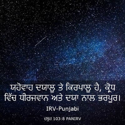 Picture 03 - ਜ਼ਬੂਰ 103:8 PANIRV - ਯਹੋਵਾਹ ਦਯਾਲੂ ਤੇ - Bible Verse Picture