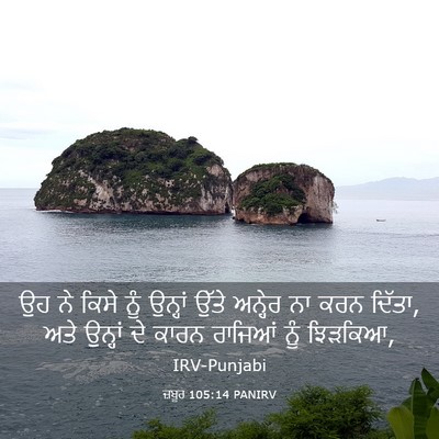 Picture 03 - ਜ਼ਬੂਰ 105:14 PANIRV - ਉਹ ਨੇ ਕਿਸੇ ਨੂੰ - Bible Verse Picture
