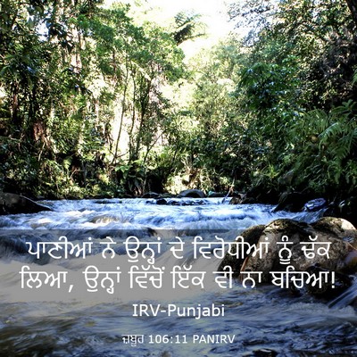 Picture 03 - ਜ਼ਬੂਰ 106:11 PANIRV - ਪਾਣੀਆਂ ਨੇ ਉਨ੍ਹਾਂ - Bible Verse Picture