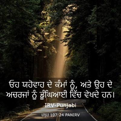 Picture 03 - ਜ਼ਬੂਰ 107:24 PANIRV - ਓਹ ਯਹੋਵਾਹ ਦੇ ਕੰਮਾਂ - Bible Verse Picture