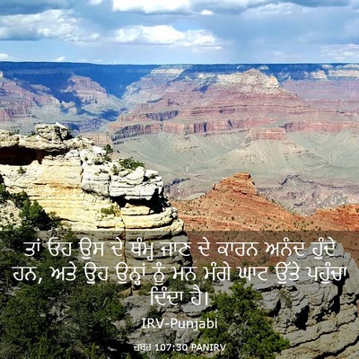 Picture 03 - ਜ਼ਬੂਰ 107:30 PANIRV - ਤਾਂ ਓਹ ਉਸ ਦੇ ਥੰਮ੍ਹ - Bible Verse Picture