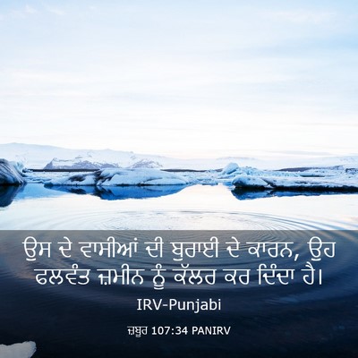 Picture 03 - ਜ਼ਬੂਰ 107:34 PANIRV - ਉਸ ਦੇ ਵਾਸੀਆਂ ਦੀ - Bible Verse Picture