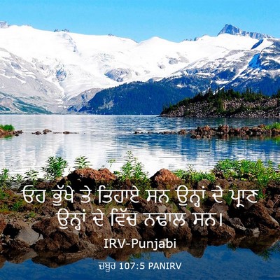 Picture 03 - ਜ਼ਬੂਰ 107:5 PANIRV - ਓਹ ਭੁੱਖੇ ਤੇ ਤਿਹਾਏ - Bible Verse Picture
