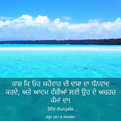 Picture 03 - ਜ਼ਬੂਰ 107:8 PANIRV - ਕਾਸ਼ ਕਿ ਓਹ ਯਹੋਵਾਹ - Bible Verse Picture