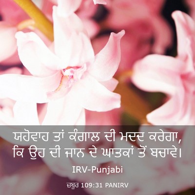 Picture 03 - ਜ਼ਬੂਰ 109:31 PANIRV - ਯਹੋਵਾਹ ਤਾਂ ਕੰਗਾਲ - Bible Verse Picture