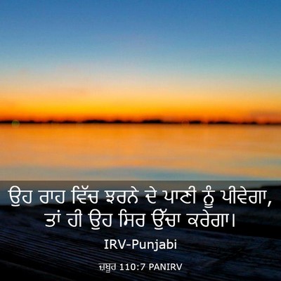 Picture 03 - ਜ਼ਬੂਰ 110:7 PANIRV - ਉਹ ਰਾਹ ਵਿੱਚ ਝਰਨੇ ਦੇ - Bible Verse Picture