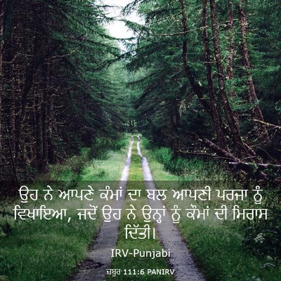 Picture 03 - ਜ਼ਬੂਰ 111:6 PANIRV - ਉਹ ਨੇ ਆਪਣੇ ਕੰਮਾਂ ਦਾ - Bible Verse Picture