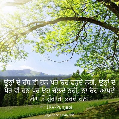 Picture 03 - ਜ਼ਬੂਰ 115:7 PANIRV - ਉਨ੍ਹਾਂ ਦੇ ਹੱਥ ਵੀ ਹਨ - Bible Verse Picture