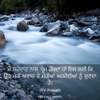 Picture 03 - ਜ਼ਬੂਰ 116:1 PANIRV - ਮੈਂ ਯਹੋਵਾਹ ਨਾਲ - Bible Verse Picture