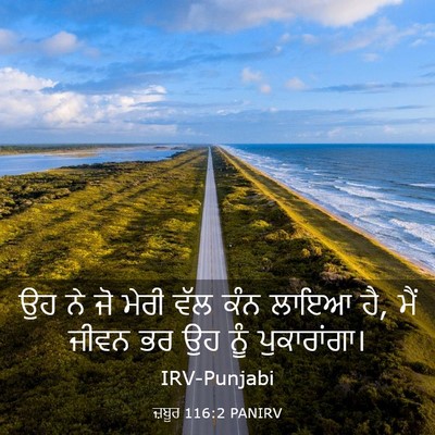 Picture 03 - ਜ਼ਬੂਰ 116:2 PANIRV - ਉਹ ਨੇ ਜੋ ਮੇਰੀ ਵੱਲ - Bible Verse Picture