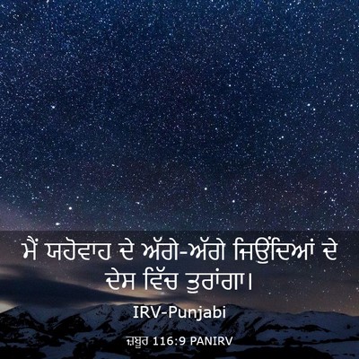 Picture 03 - ਜ਼ਬੂਰ 116:9 PANIRV - ਮੈਂ ਯਹੋਵਾਹ ਦੇ - Bible Verse Picture