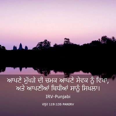 Picture 03 - ਜ਼ਬੂਰ 119:135 PANIRV - ਆਪਣੇ ਮੁੱਖੜੇ ਦੀ ਚਮਕ - Bible Verse Picture