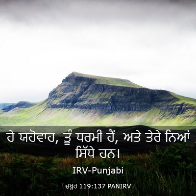 Picture 03 - ਜ਼ਬੂਰ 119:137 PANIRV - ਹੇ ਯਹੋਵਾਹ, ਤੂੰ ਧਰਮੀ - Bible Verse Picture