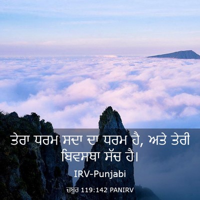 Picture 03 - ਜ਼ਬੂਰ 119:142 PANIRV - ਤੇਰਾ ਧਰਮ ਸਦਾ ਦਾ ਧਰਮ - Bible Verse Picture