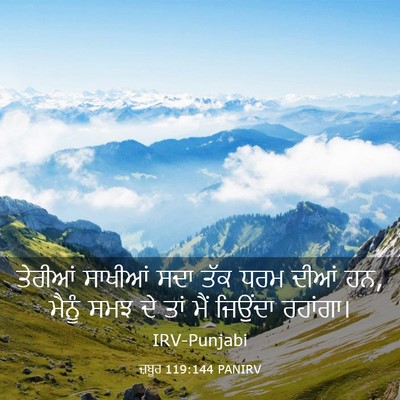 Picture 03 - ਜ਼ਬੂਰ 119:144 PANIRV - ਤੇਰੀਆਂ ਸਾਖੀਆਂ ਸਦਾ - Bible Verse Picture