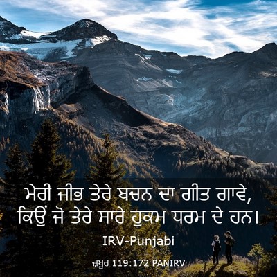 Picture 03 - ਜ਼ਬੂਰ 119:172 PANIRV - ਮੇਰੀ ਜੀਭ ਤੇਰੇ ਬਚਨ - Bible Verse Picture