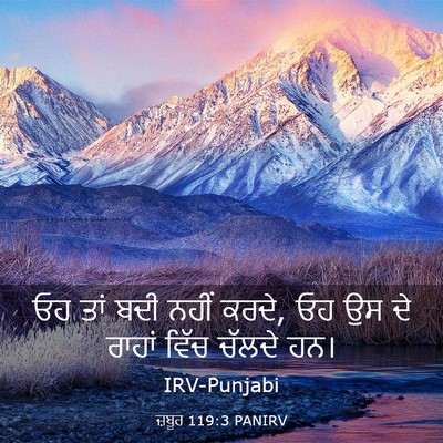 Picture 03 - ਜ਼ਬੂਰ 119:3 PANIRV - ਓਹ ਤਾਂ ਬਦੀ ਨਹੀਂ - Bible Verse Picture