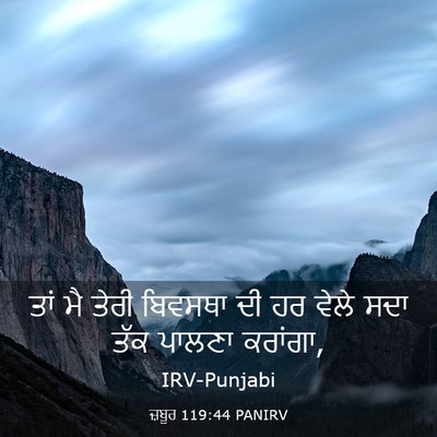 Picture 03 - ਜ਼ਬੂਰ 119:44 PANIRV - ਤਾਂ ਮੈ ਤੇਰੀ ਬਿਵਸਥਾ - Bible Verse Picture