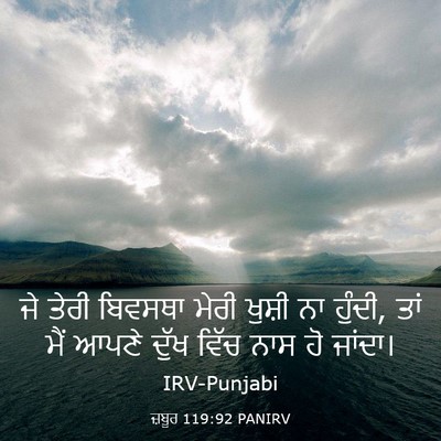 Picture 03 - ਜ਼ਬੂਰ 119:92 PANIRV - ਜੇ ਤੇਰੀ ਬਿਵਸਥਾ - Bible Verse Picture