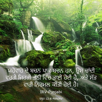 Picture 03 - ਜ਼ਬੂਰ 12:6 PANIRV - ਯਹੋਵਾਹ ਦੇ ਬਚਨ ਪਾਕ - Bible Verse Picture