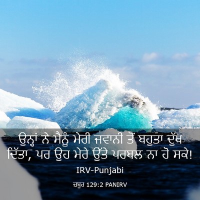 Picture 03 - ਜ਼ਬੂਰ 129:2 PANIRV - ਉਨ੍ਹਾਂ ਨੇ ਮੈਨੂੰ - Bible Verse Picture
