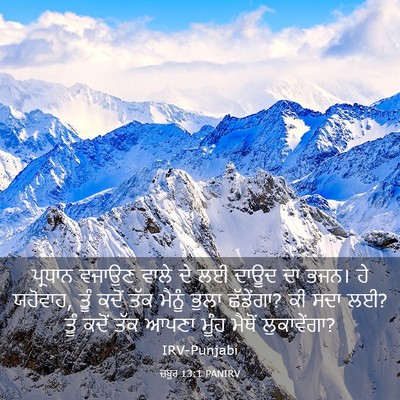 Picture 03 - ਜ਼ਬੂਰ 13:1 PANIRV - ਪ੍ਰਧਾਨ ਵਜਾਉਣ ਵਾਲੇ - Bible Verse Picture
