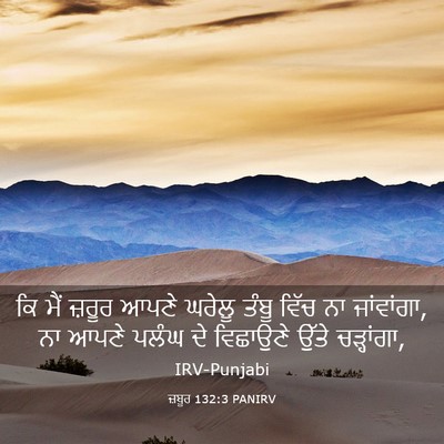 Picture 03 - ਜ਼ਬੂਰ 132:3 PANIRV - ਕਿ ਮੈਂ ਜ਼ਰੂਰ ਆਪਣੇ - Bible Verse Picture