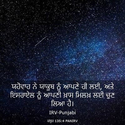 Picture 03 - ਜ਼ਬੂਰ 135:4 PANIRV - ਯਹੋਵਾਹ ਨੇ ਯਾਕੂਬ - Bible Verse Picture