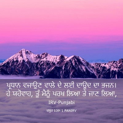 Picture 03 - ਜ਼ਬੂਰ 139:1 PANIRV - ਪ੍ਰਧਾਨ ਵਜਾਉਣ ਵਾਲੇ - Bible Verse Picture