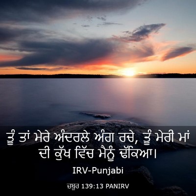 Picture 03 - ਜ਼ਬੂਰ 139:13 PANIRV - ਤੂੰ ਤਾਂ ਮੇਰੇ - Bible Verse Picture