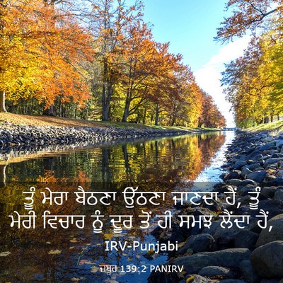 Picture 03 - ਜ਼ਬੂਰ 139:2 PANIRV - ਤੂੰ ਮੇਰਾ ਬੈਠਣਾ - Bible Verse Picture