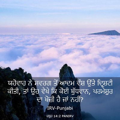 Picture 03 - ਜ਼ਬੂਰ 14:2 PANIRV - ਯਹੋਵਾਹ ਨੇ ਸਵਰਗ ਤੋਂ - Bible Verse Picture