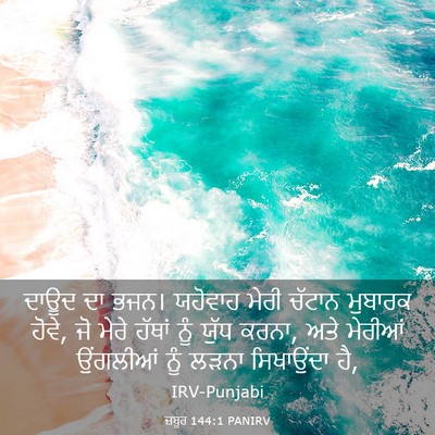 Picture 03 - ਜ਼ਬੂਰ 144:1 PANIRV - ਦਾਊਦ ਦਾ ਭਜਨ। - Bible Verse Picture