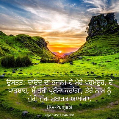 Picture 03 - ਜ਼ਬੂਰ 145:1 PANIRV - ਉਸਤਤ: ਦਾਊਦ ਦਾ ਭਜਨ। - Bible Verse Picture